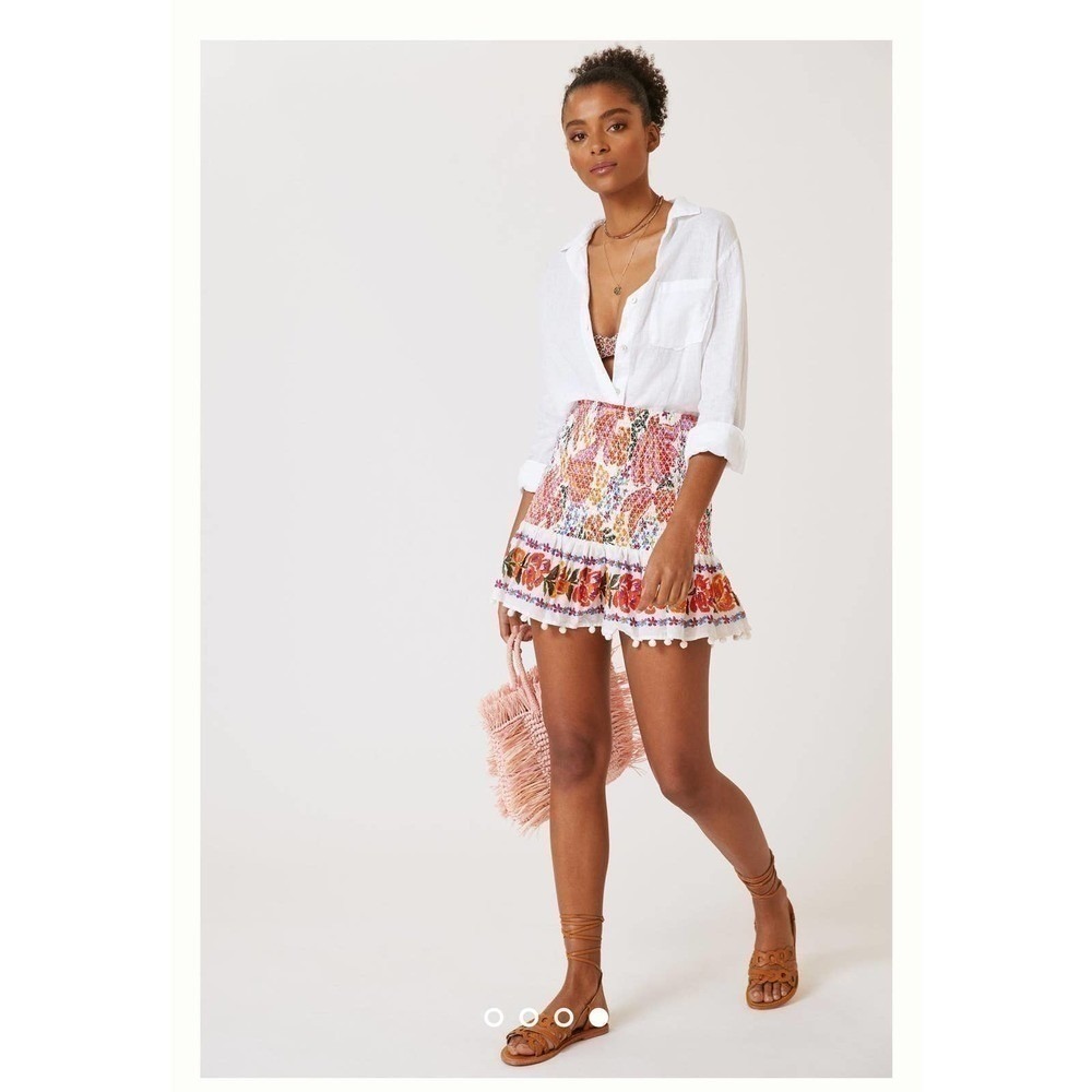 Farm Rio Spring Bananas Smocked Mini Skirt‎